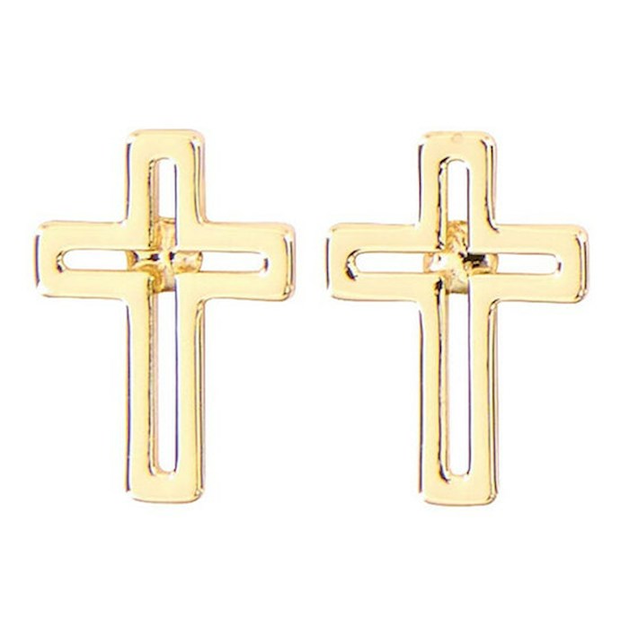 Cutout Cross Gold-Plated Earrings