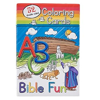 52 Coloring Cards for Kids: ABC Bible Fun - double-sided