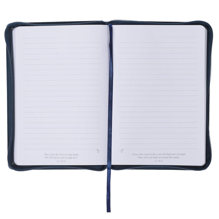 Classic Journal with Zipper: "Be Strong and Courageous"
