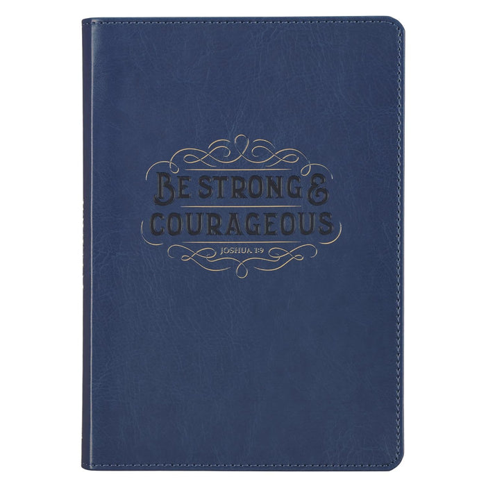 Classic Journal with Zipper: "Be Strong and Courageous"
