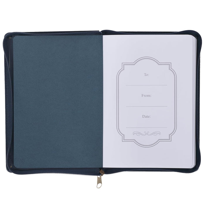 Classic Journal with Zipper: "Be Strong and Courageous"