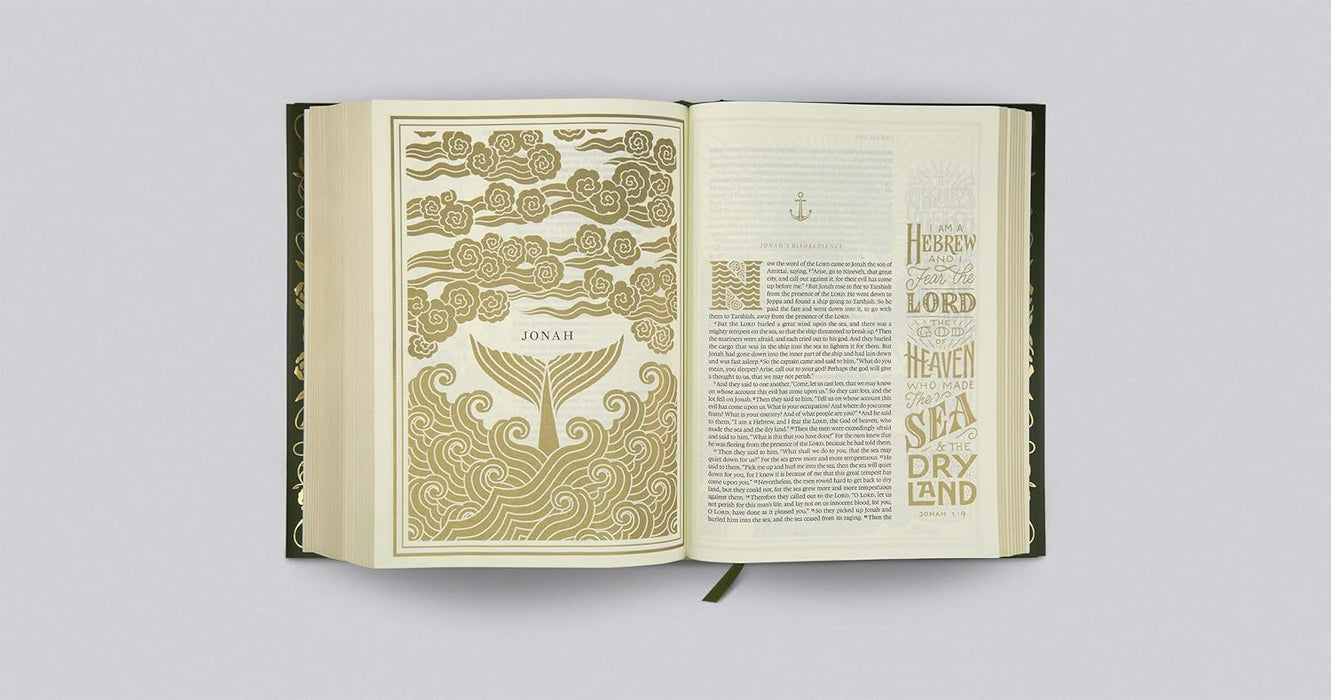 ESV Illuminated Bible, Art Journaling Edition (Green Hardcover)