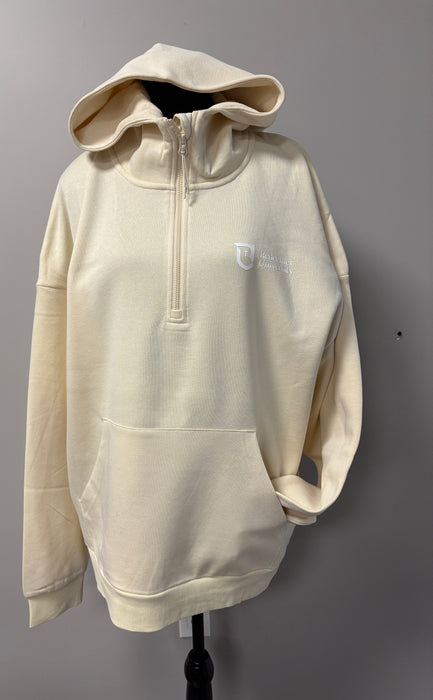 Unisex Drop Shoulder 1/2 Zip Hoodie