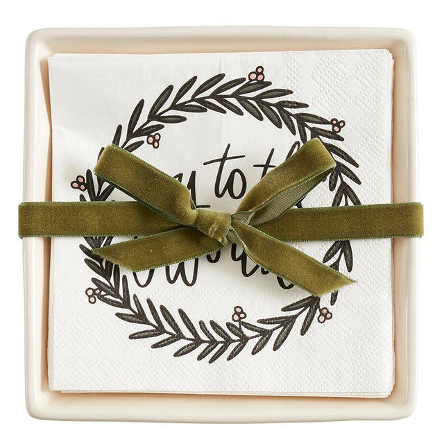 Joy to the World' Ceramic Napkin Tray