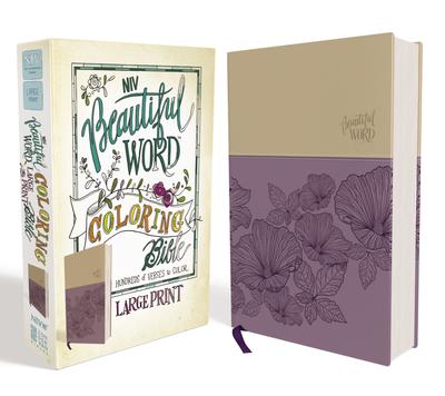 NIV Beautiful Word Coloring Bible / Parge Print - Purple and Tan Leathersoft