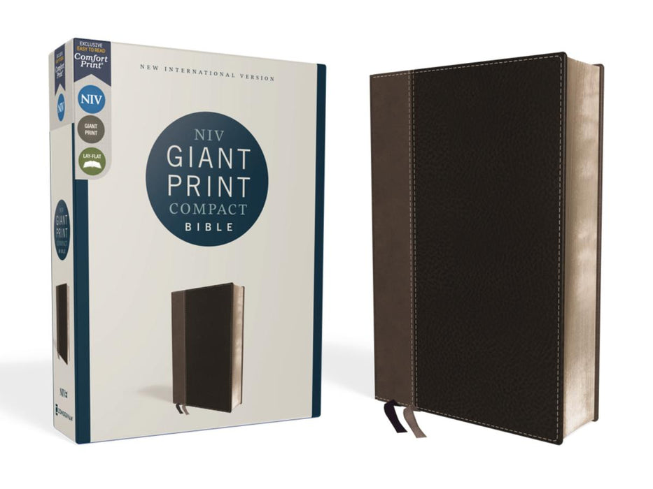NIV Giant Print Compact Bible - Black Leathersoft