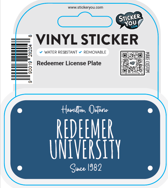 Redeemer License Plate Sticker