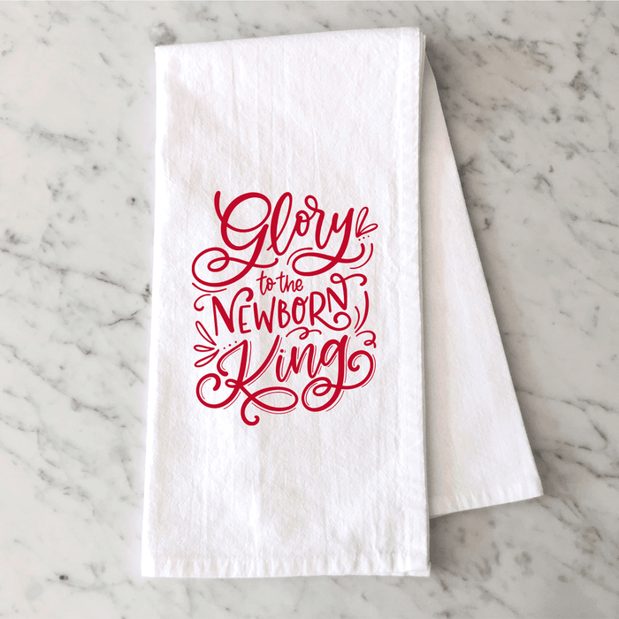 Glory to the Newborn King Tea Towel