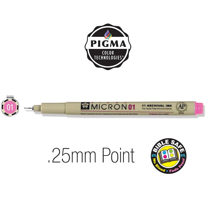 Pigma Micron (01) Bible Note Pen in Pink