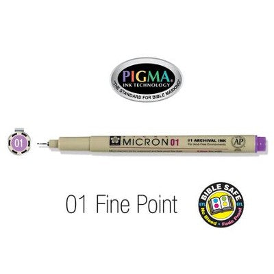 Pigma Micron (01) Bible Note Pen in Violet