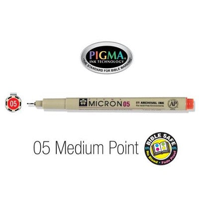 Pigma Micron (05) Bible Note Pen - Red