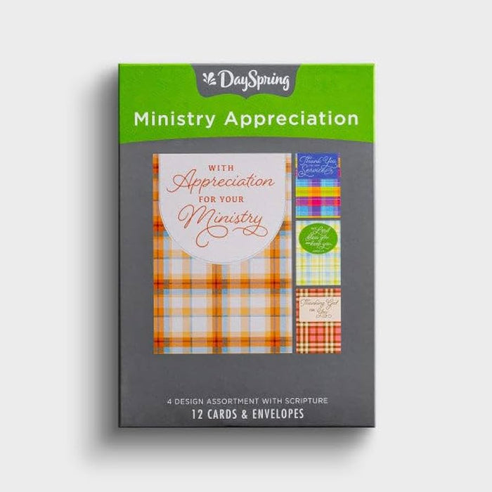 Boxed Ministry Appreciation Cards - Plaid