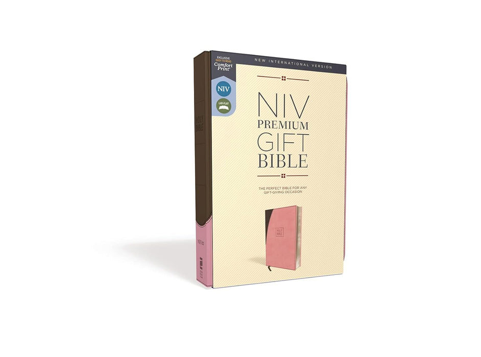 NIV Premium Gift Bible, Pink & Chocolate Leathersoft