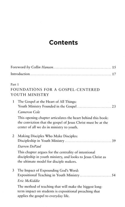 Gospel-Centered Youth Ministry: A Practical Guide