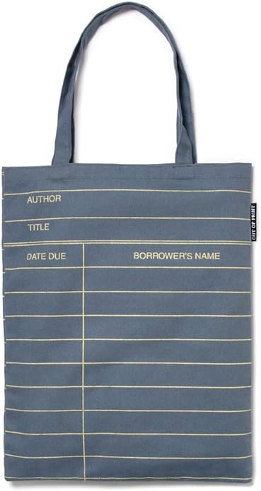 Library Card Tote Bag - Grey