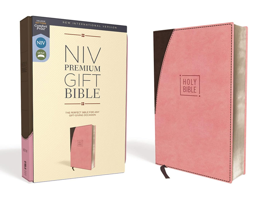 NIV Premium Gift Bible, Pink & Chocolate Leathersoft