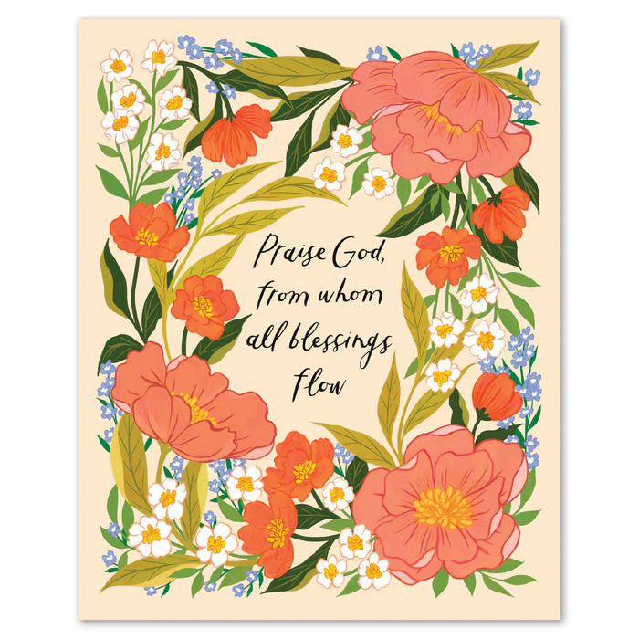 Praise God From Whom All Blessings Flow Hymn Art Print