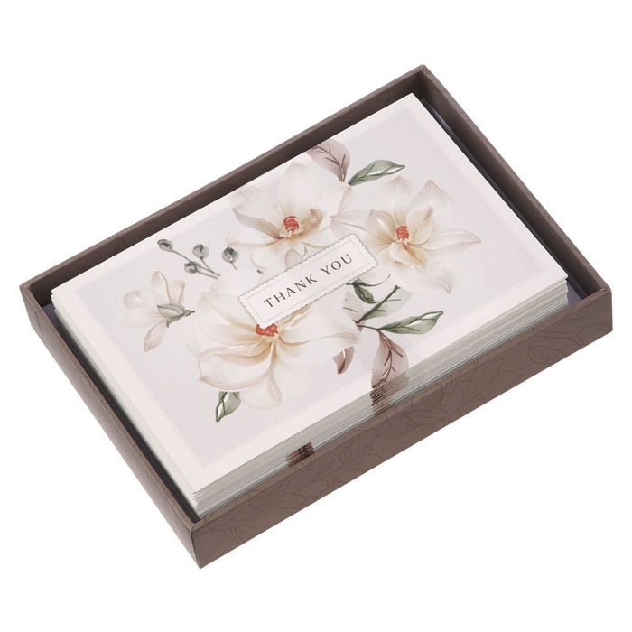 Boxed Cards - Tank you - White Floral