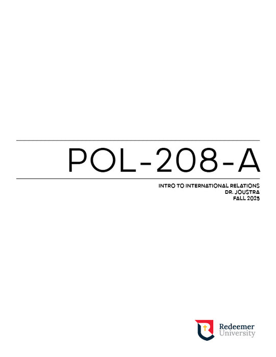 POL 208 Coursepack - Christ and Covenant in Global Politics