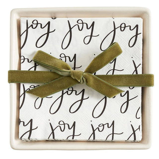 'Joy' Ceramic Napkin Tray