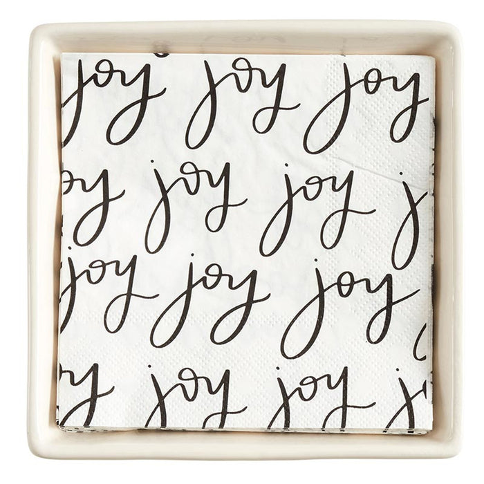 'Joy' Ceramic Napkin Tray