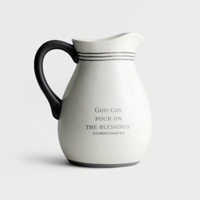 Ceramic "Pour on the Blessings" Pitcher
