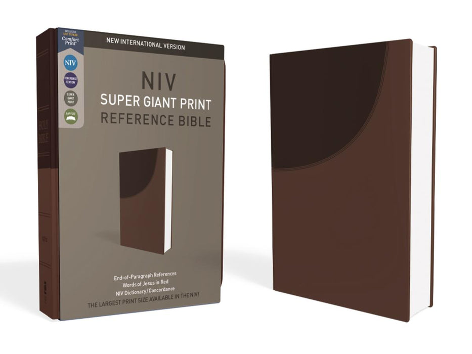 NIV Super Giant Print Reference Bible - Chocolate Leathersoft