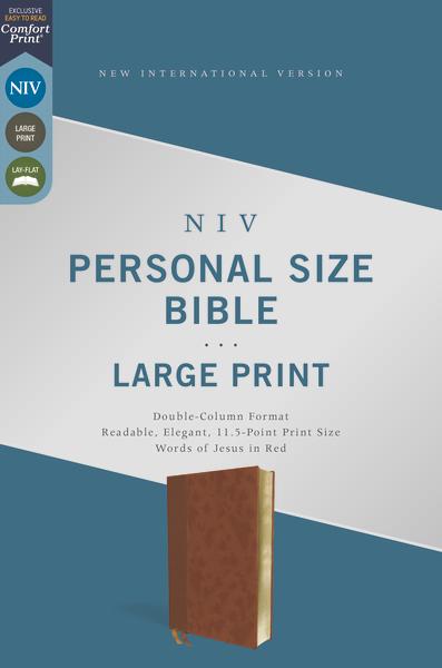 NIV Personal Size Large Print Bible -- Brown Leathersoft