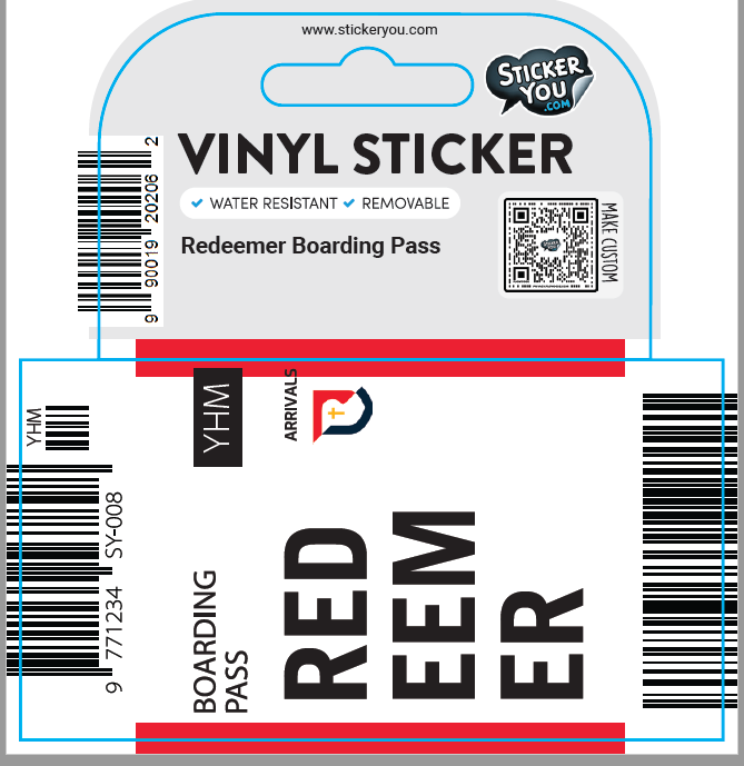 Redeemer Boarding Pass Sticker